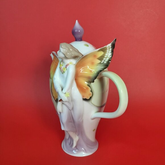 Butterfly Fairy Teapot – Fine Bone China, Art Nouveau Style - Picture 3 of 10